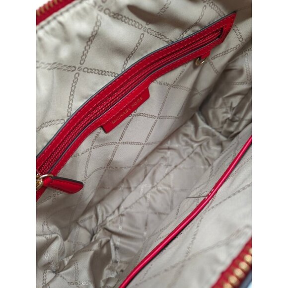 MICHAEL KORS Marilyn saffiano leather women's medium tote bag purse -CRIMSON/RED - Picture 10 of 11